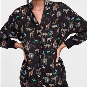 Zara Animal Print Blouse